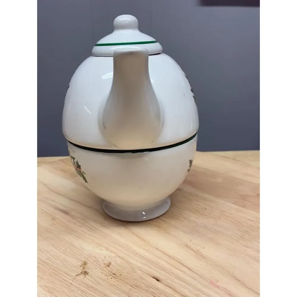 Pfaltzgraff Christmas Tree Tea for One Set | Teapot and Cup Stackable